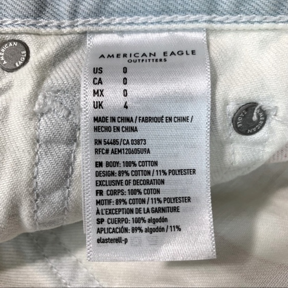American Eagle Outfitters jean shorts Sz0 light wash Mom Shorts Denim Patriotic - Picture 4 of 7